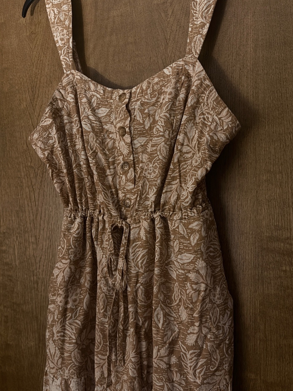 Lucky Brand Brown and White Floral Midi Dress
